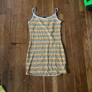 Yellow and White Striped Dress